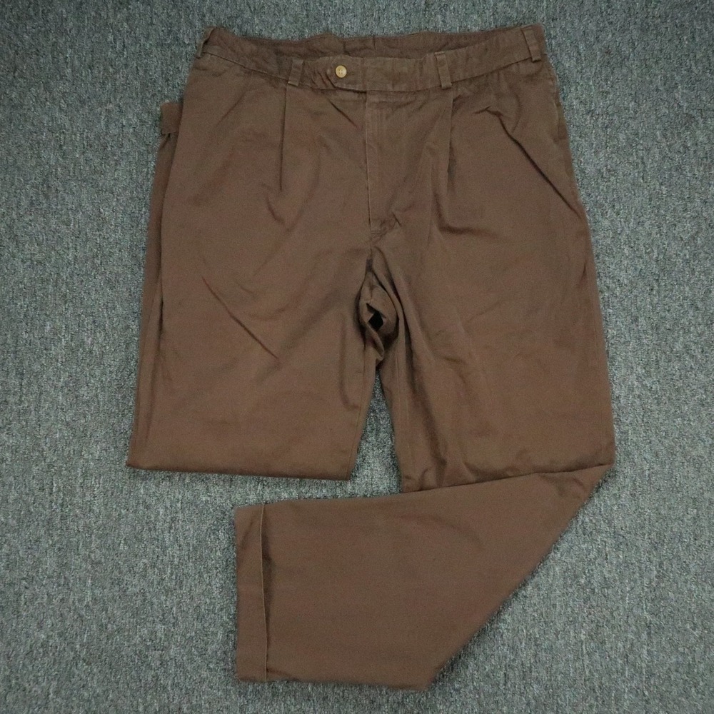Bills Khakis Pants Mens 38x32 Brown Two Pleat Chino Straight Trouser Pleated